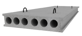 Плита ПК ЖБИ шириной 1 м., толщиной 220 мм с круглыми пустотами диаметром 159 мм